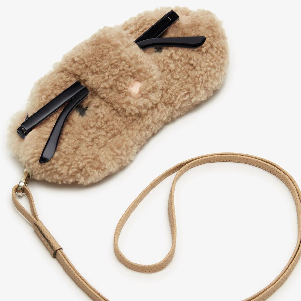 Valextra Custodia per occhiali Orso di Lusso in Shearling Beige Fino Al -60%