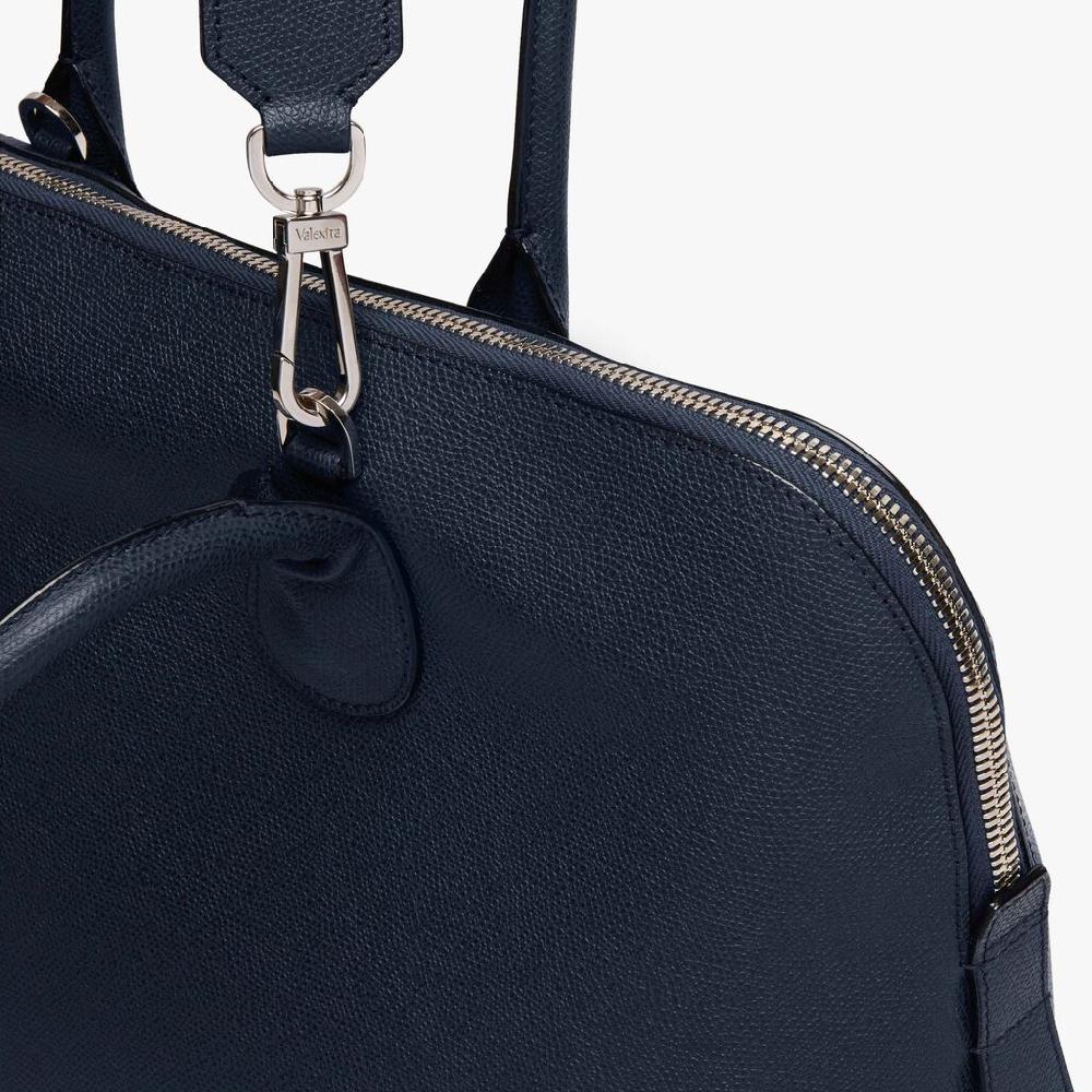 Valextra Borsa tote da ufficio in Pelle Blu | Valextra My Logo Shopping Online