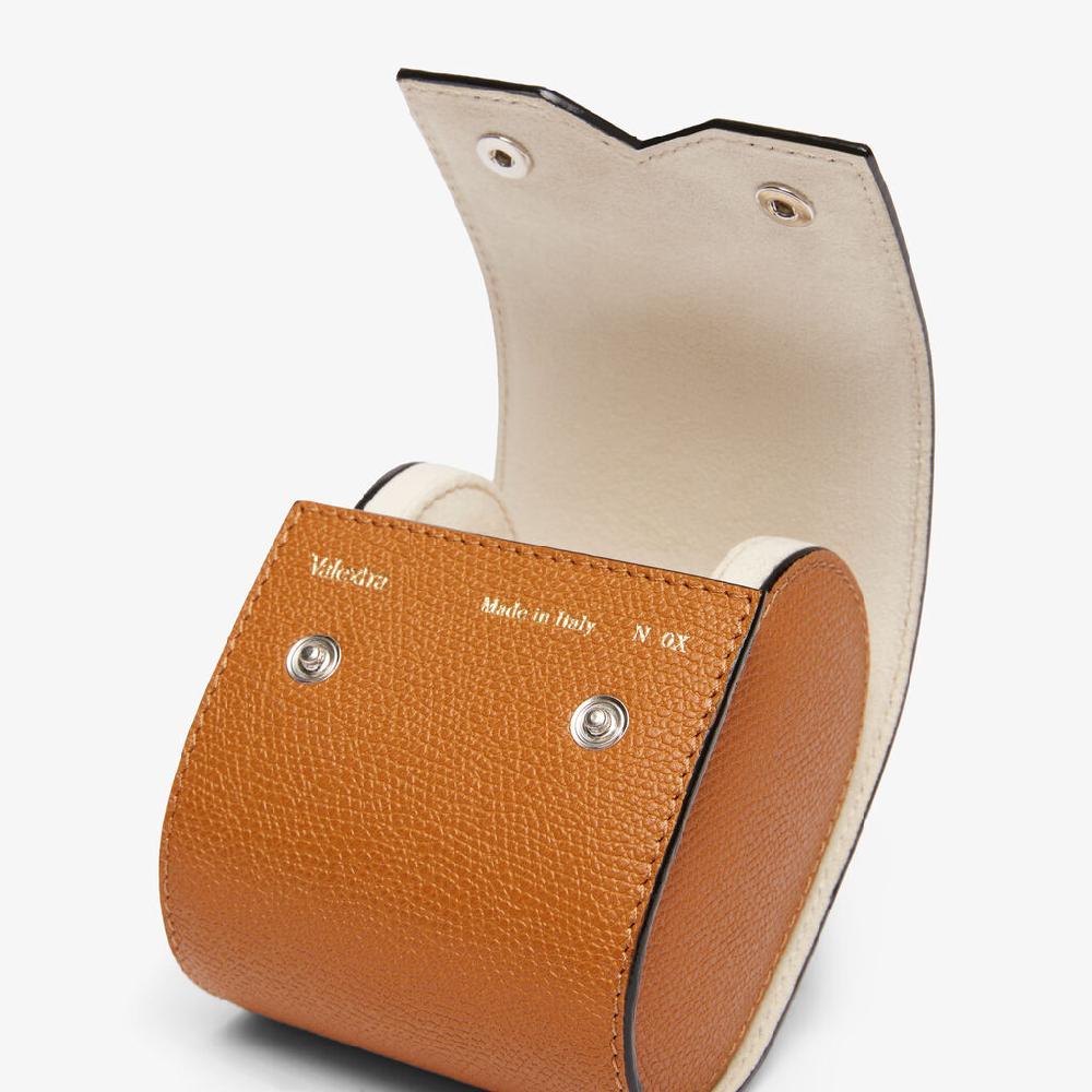 Valextra Porta orologio singolo di Lusso in Pelle Marrone | Valextra V-Line Affare Del Giorno