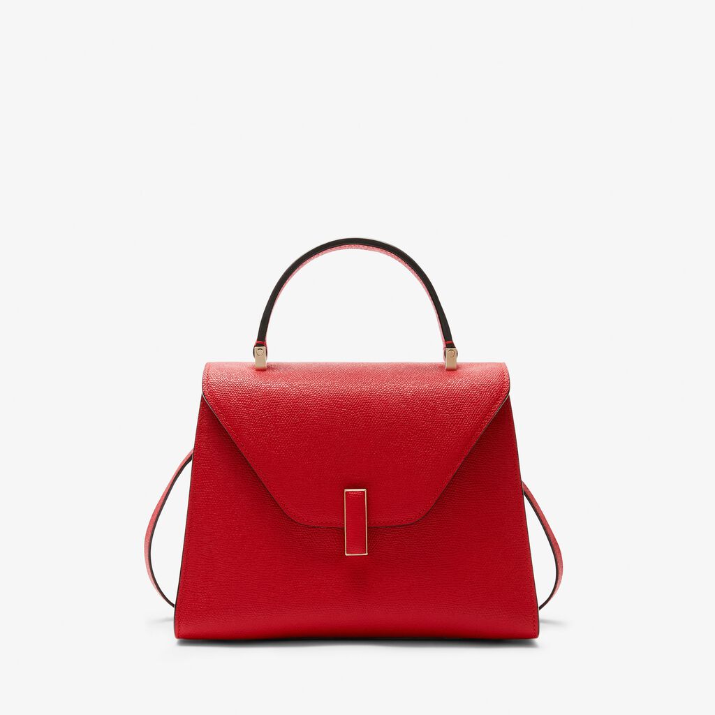 Valextra Valextra Iside: Borsa a mano Media in Pelle Rossa