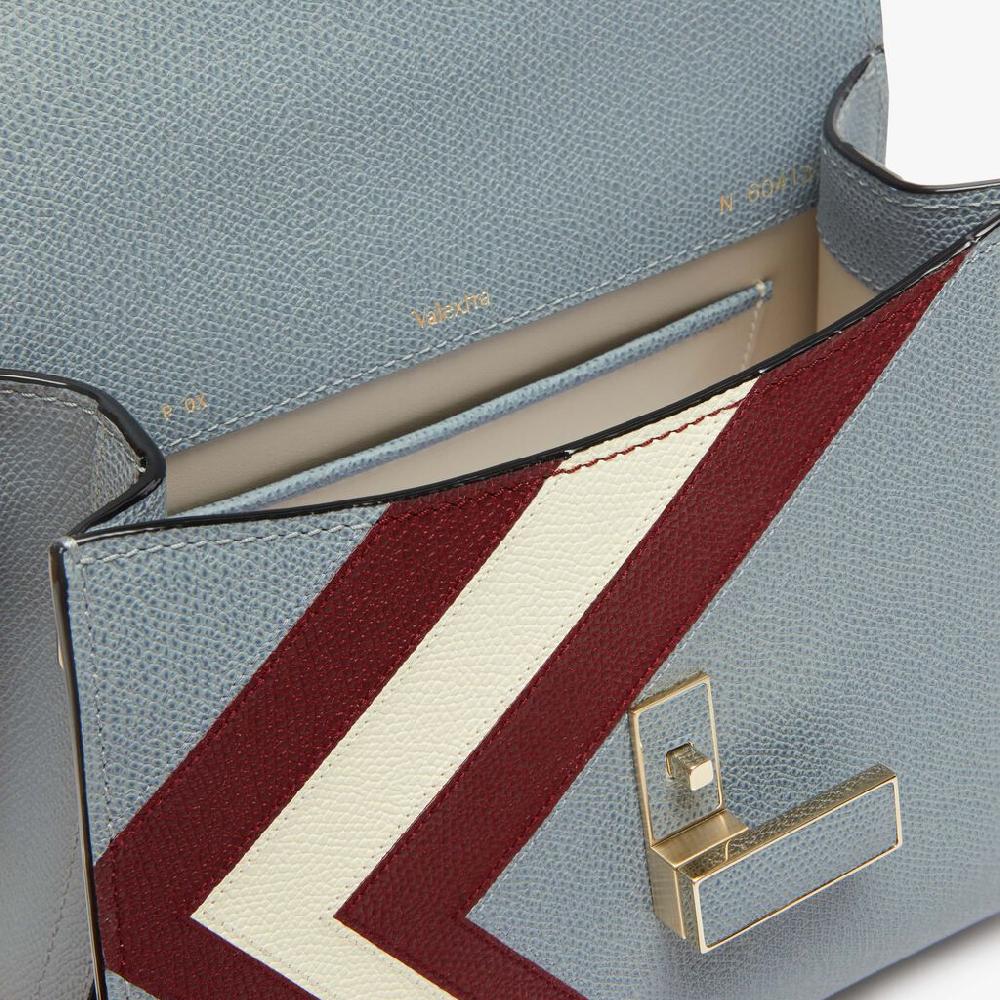 Valextra Borsa Donna Pelle intarsia Blu e Boreaux | Valextra Iside Outlet