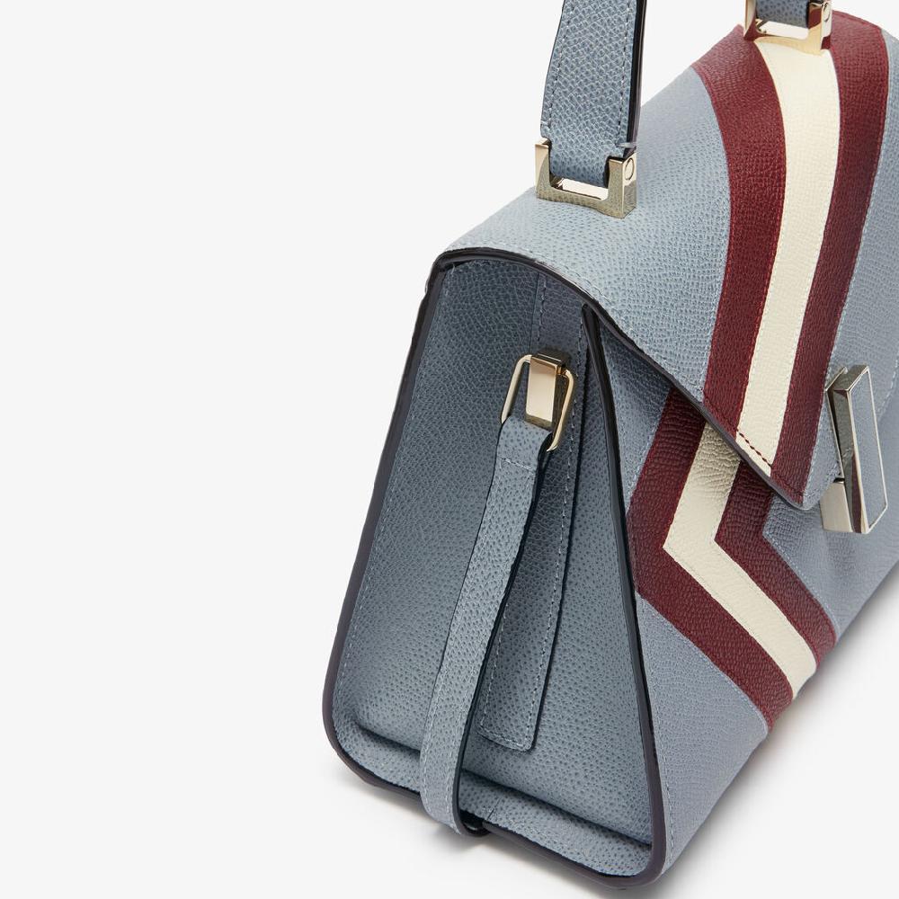 Valextra Borsa Donna Pelle intarsia Blu e Boreaux | Valextra Iside Outlet