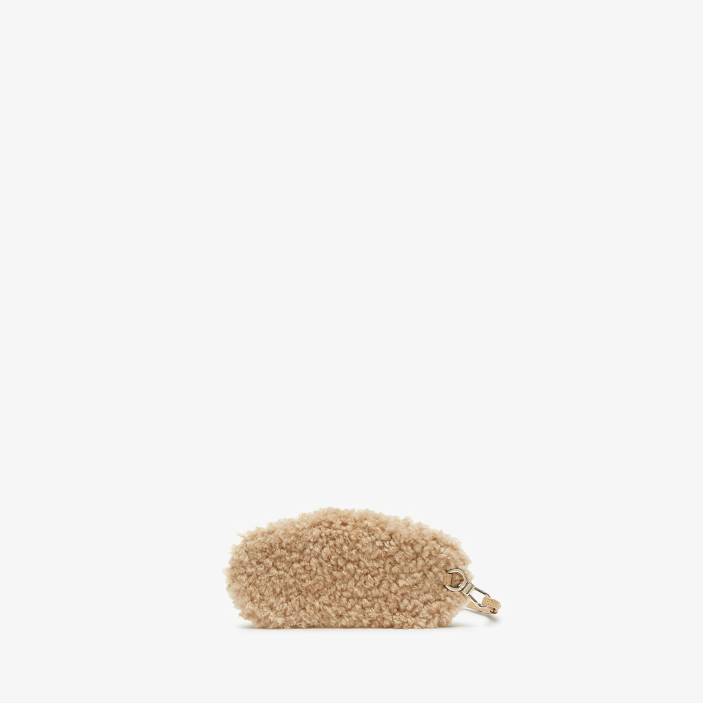 Valextra Custodia porta occhiali di Lusso in Shearling Beige In Vendita