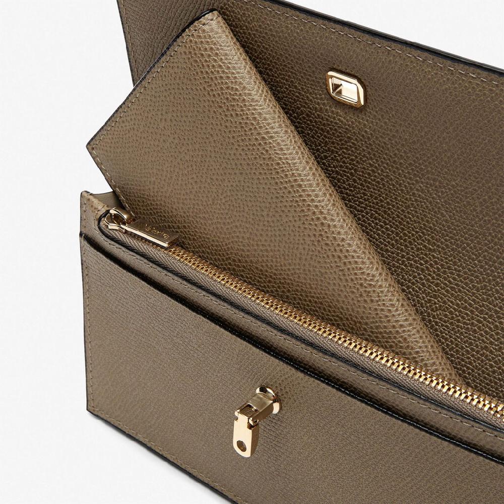 Valextra Valextra Brera: Portafoglio grande in Pelle Marrone Tortora Hotsell