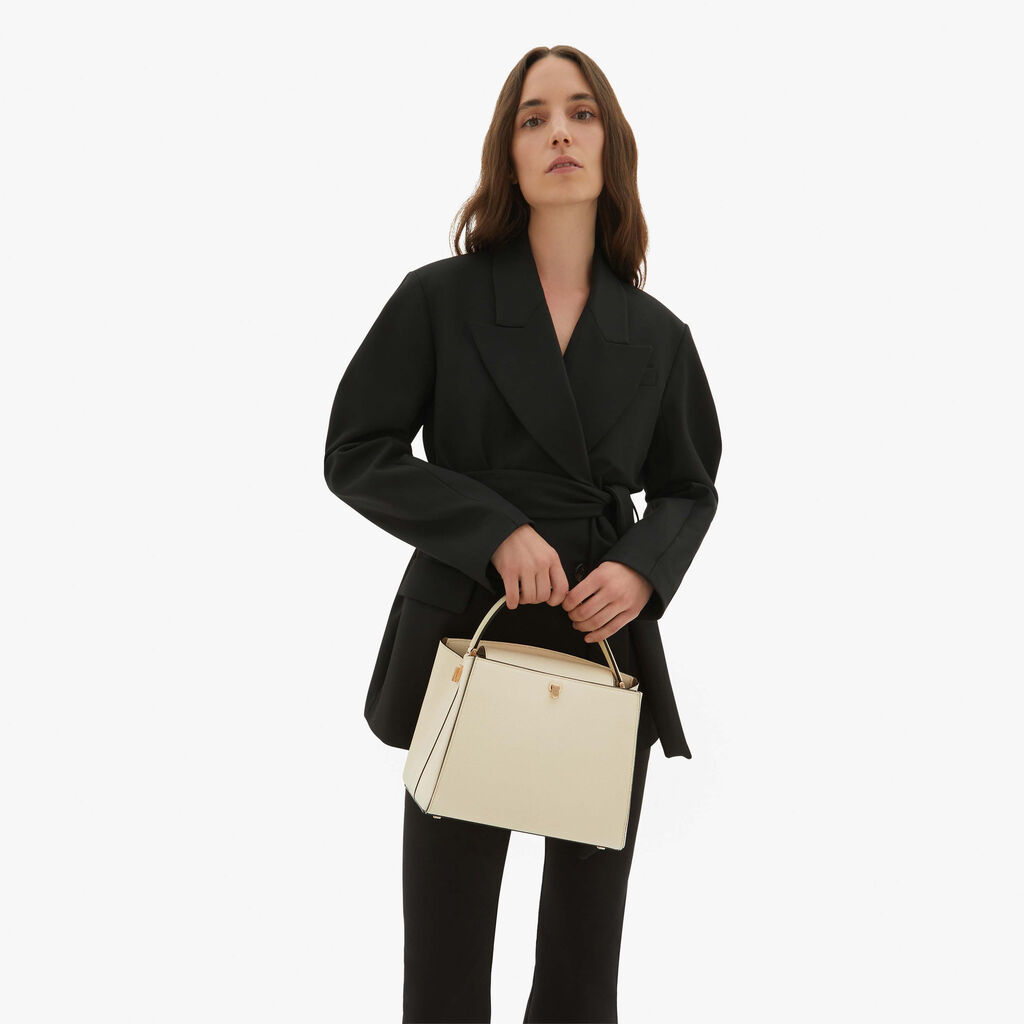 Valextra Borsetta a mano elegante in Pelle Bianca | Valextra Brera Vendite Flash