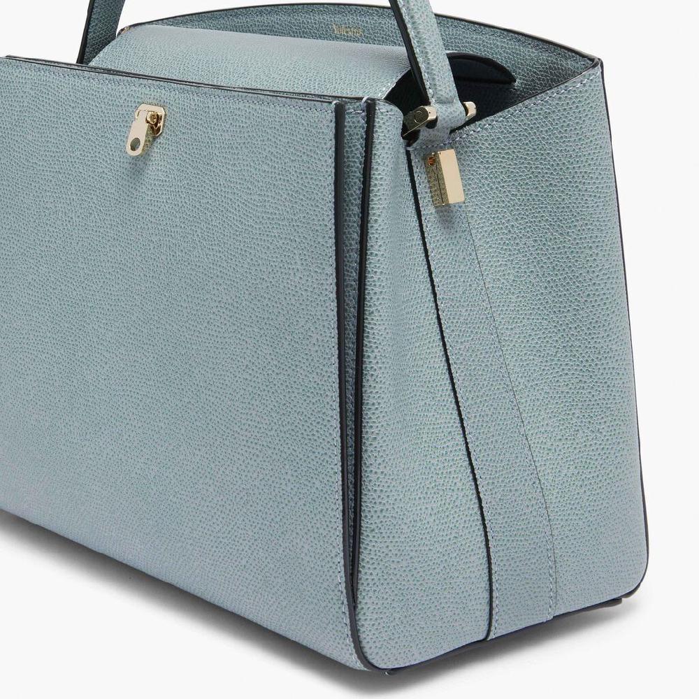Valextra Valextra Brera: Borsa a mano Media in Pelle Blu Negozio