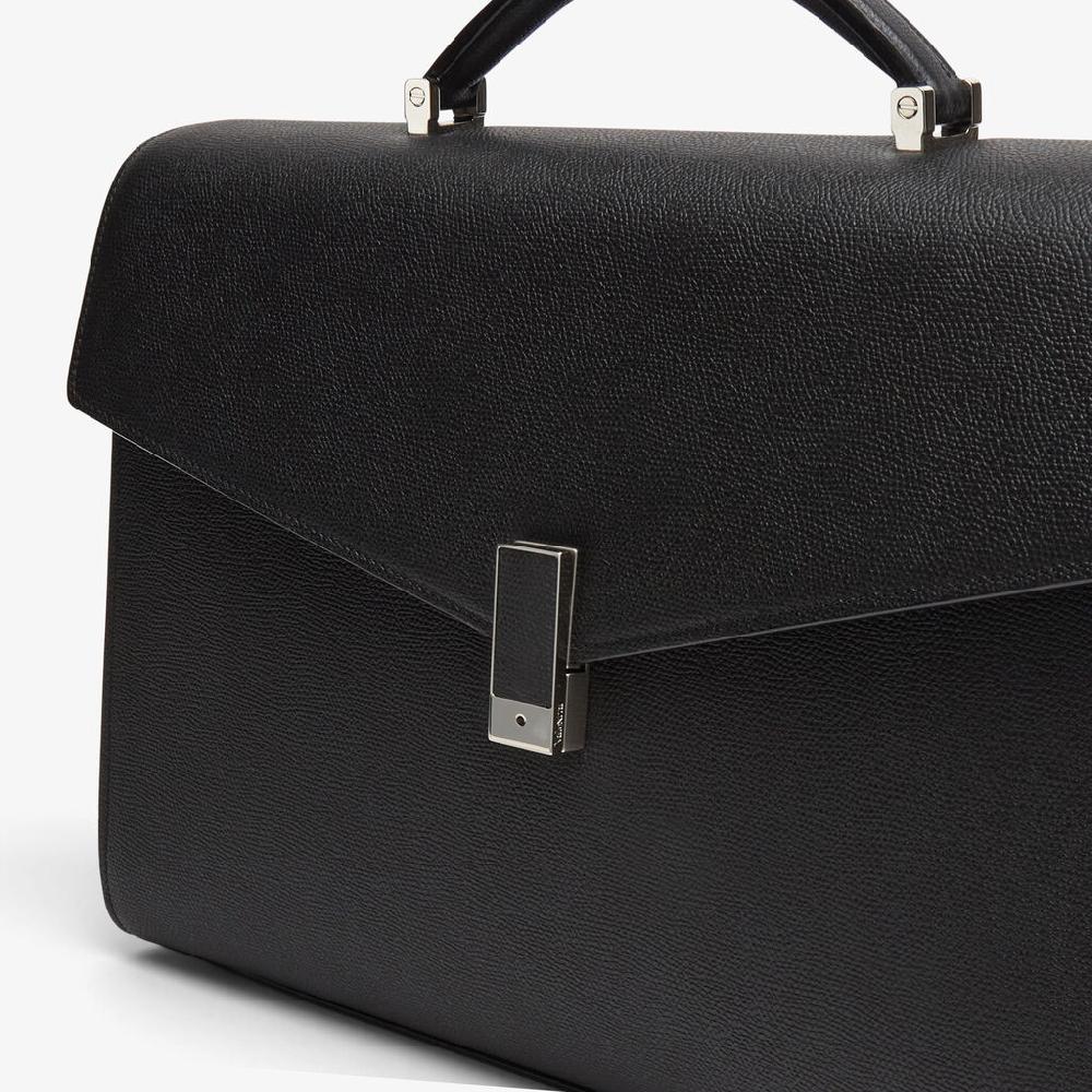 Valextra Valigetta da Uomo in Pelle Nera di Lusso | Valextra Iside Moda