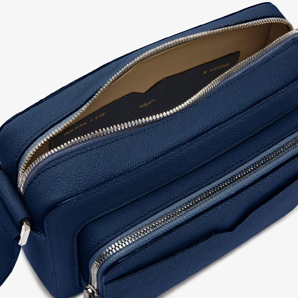 Valextra Borsa reporter da Uomo in Pelle Blu Zaffiro | Valextra V-Line Nuovo