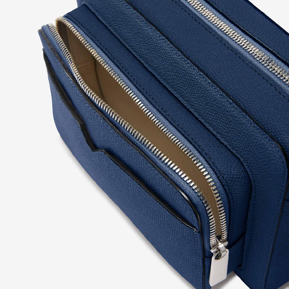 Valextra Borsa reporter da Uomo in Pelle Blu Zaffiro | Valextra V-Line Nuovo