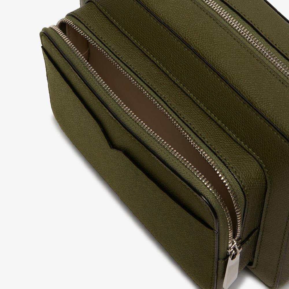 Valextra Borsa a tracolla da Uomo Verde Militare | Valextra V-Line Promozione