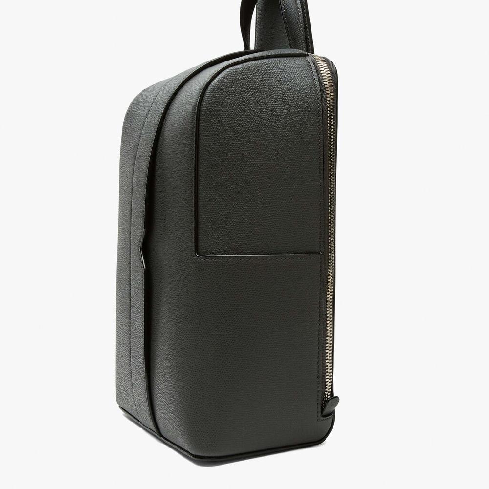 Valextra Zaino monospalla elegante in Pelle Grigia | Valextra V-Line Pezzi Unici