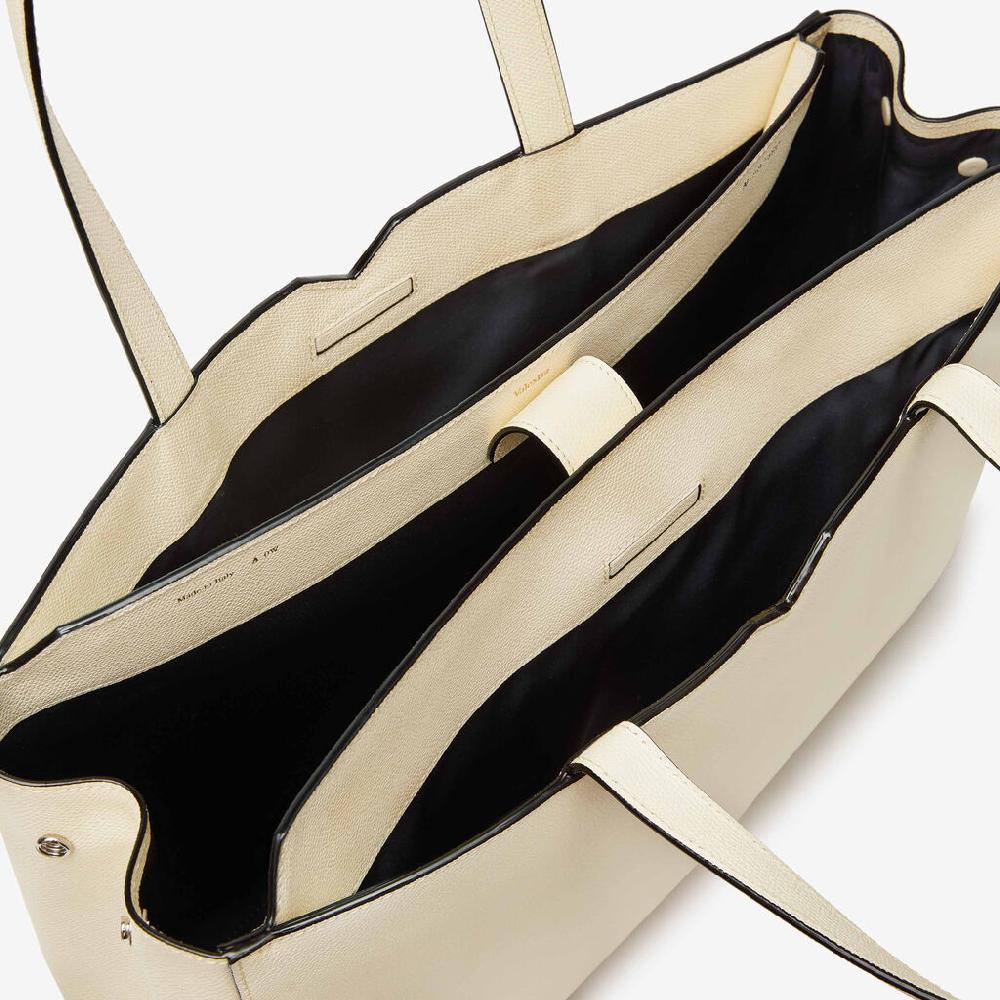 Valextra Shopping bag orizzontale da Uomo in Pelle Bianca | Valextra V-Line Promozione Limitata