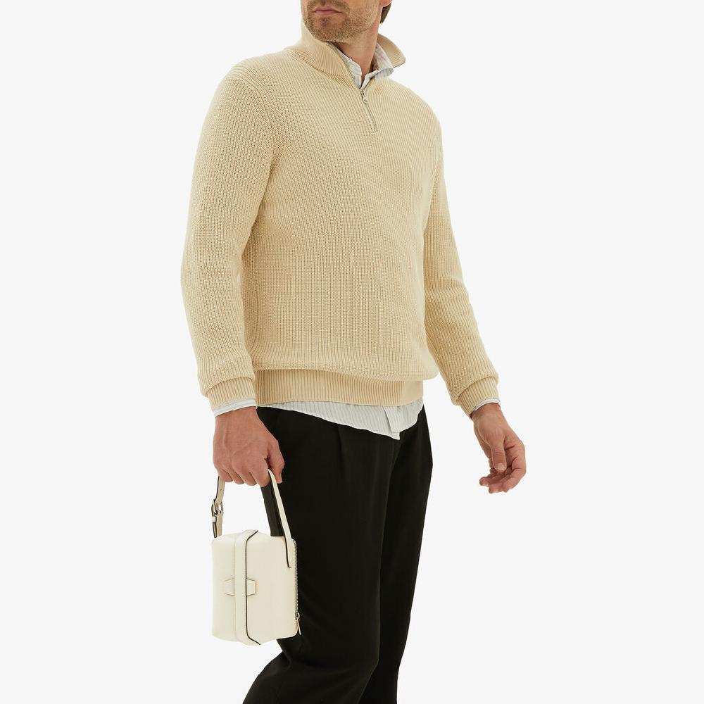 Valextra Borsa a mano Mini in Pelle Bianca | Valextra Tric Trac Offerta
