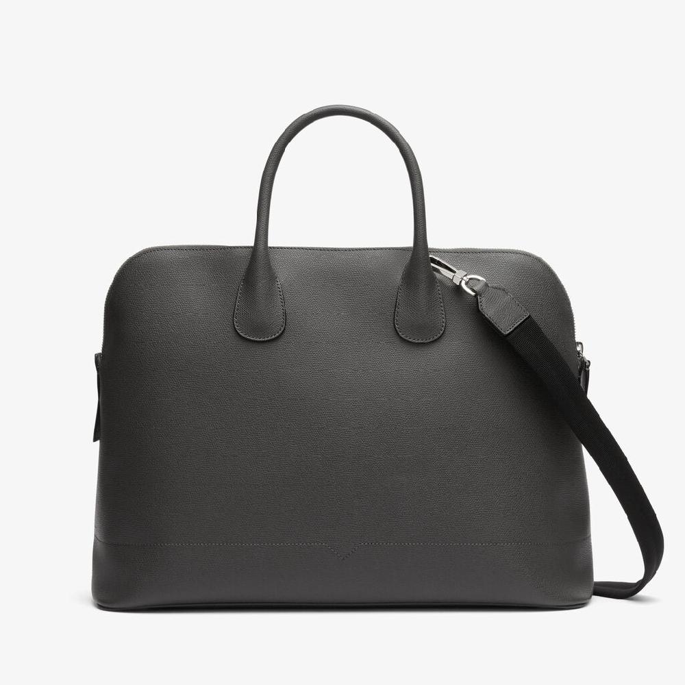 Valextra Tote bag con tracolla in Pelle Grigia | Valextra My Logo Vendite Flash