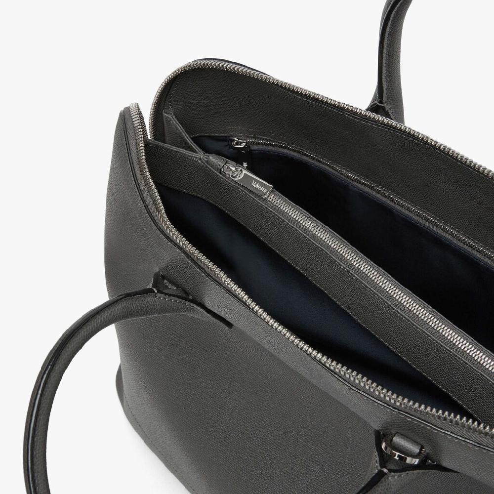 Valextra Tote bag con tracolla in Pelle Grigia | Valextra My Logo Vendite Flash