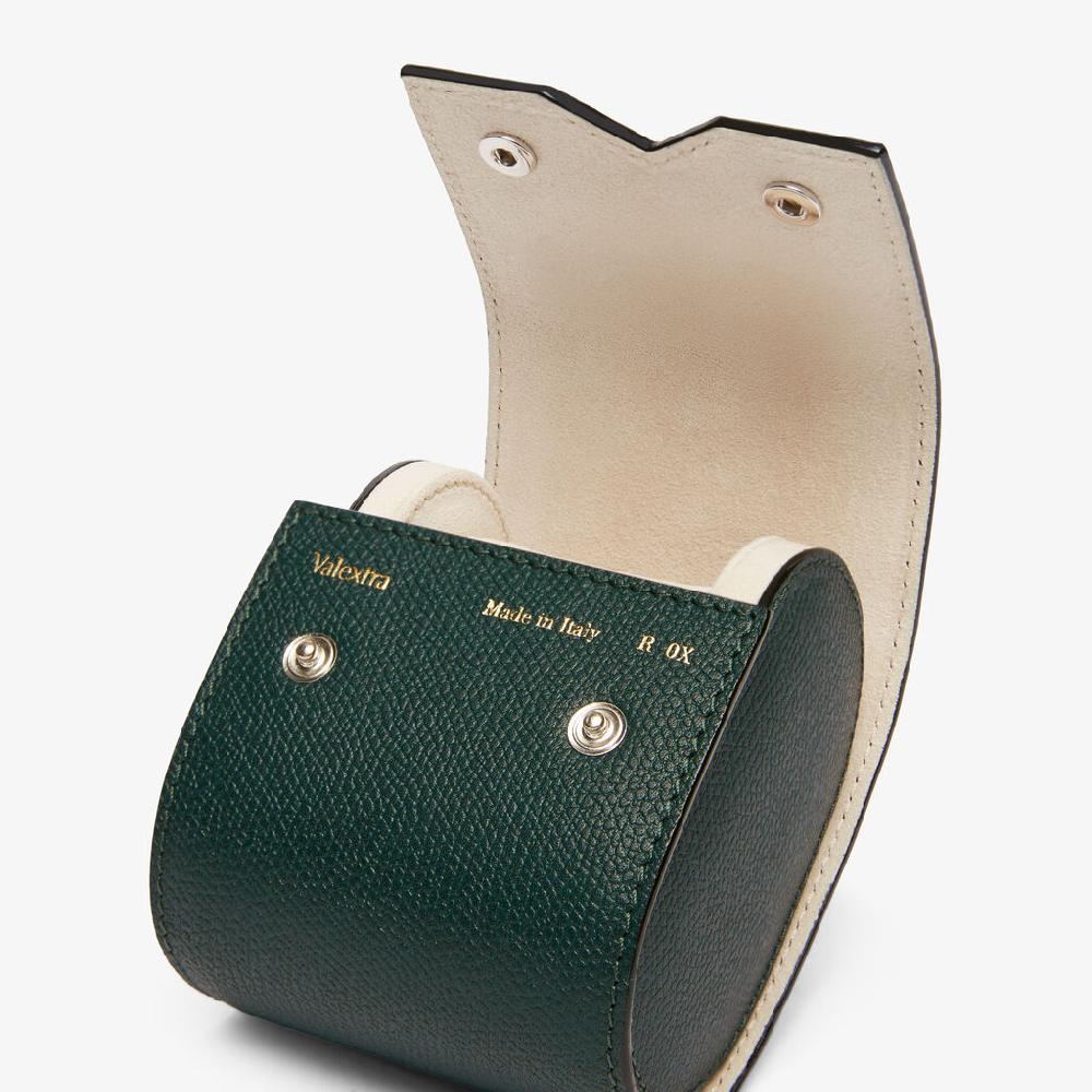 Valextra Porta orologio singolo di Lusso in Pelle Verde | Valextra V-Line Negozio