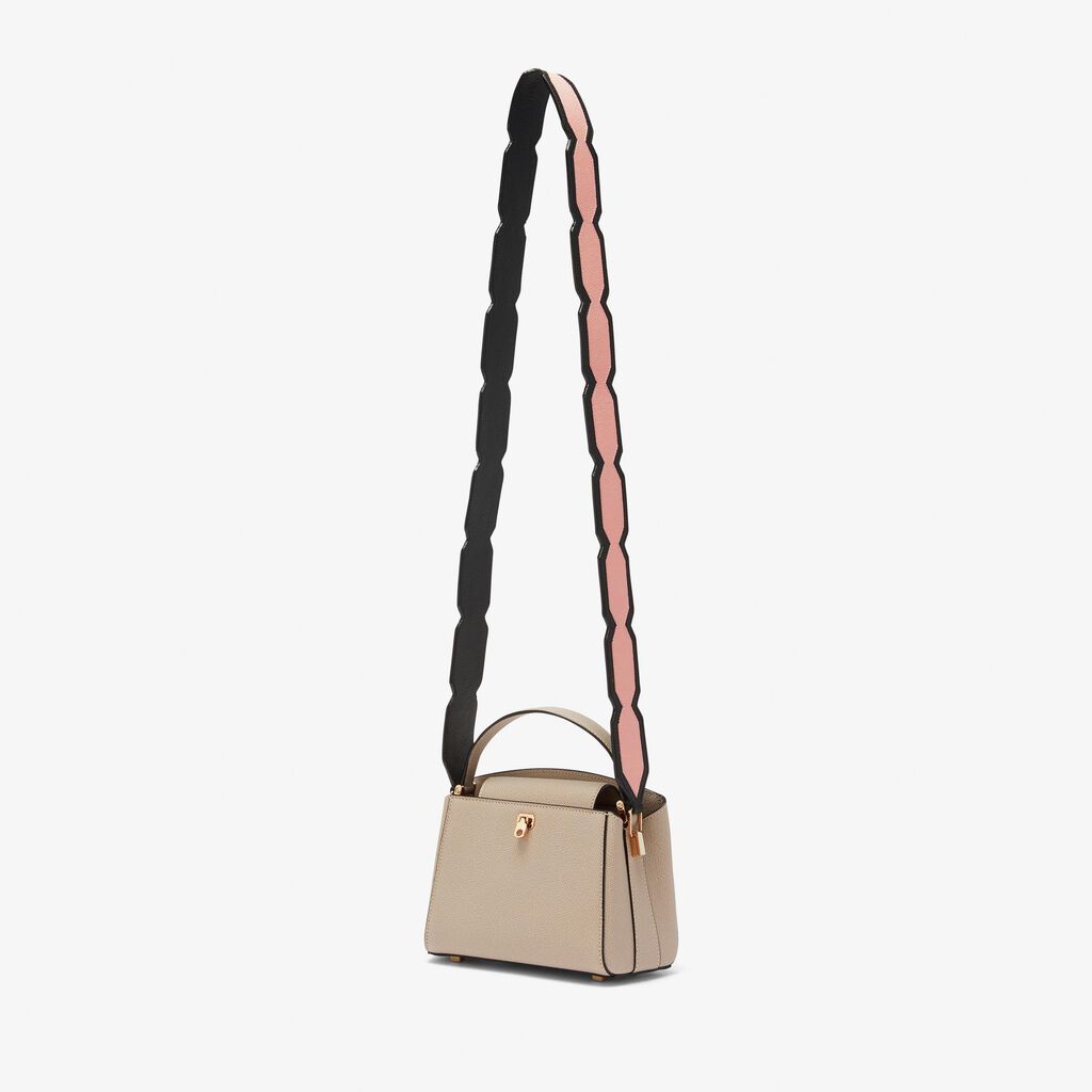 Valextra Tracolla per borsa a mano in Pelle Rosa e Nera | Valextra Italy