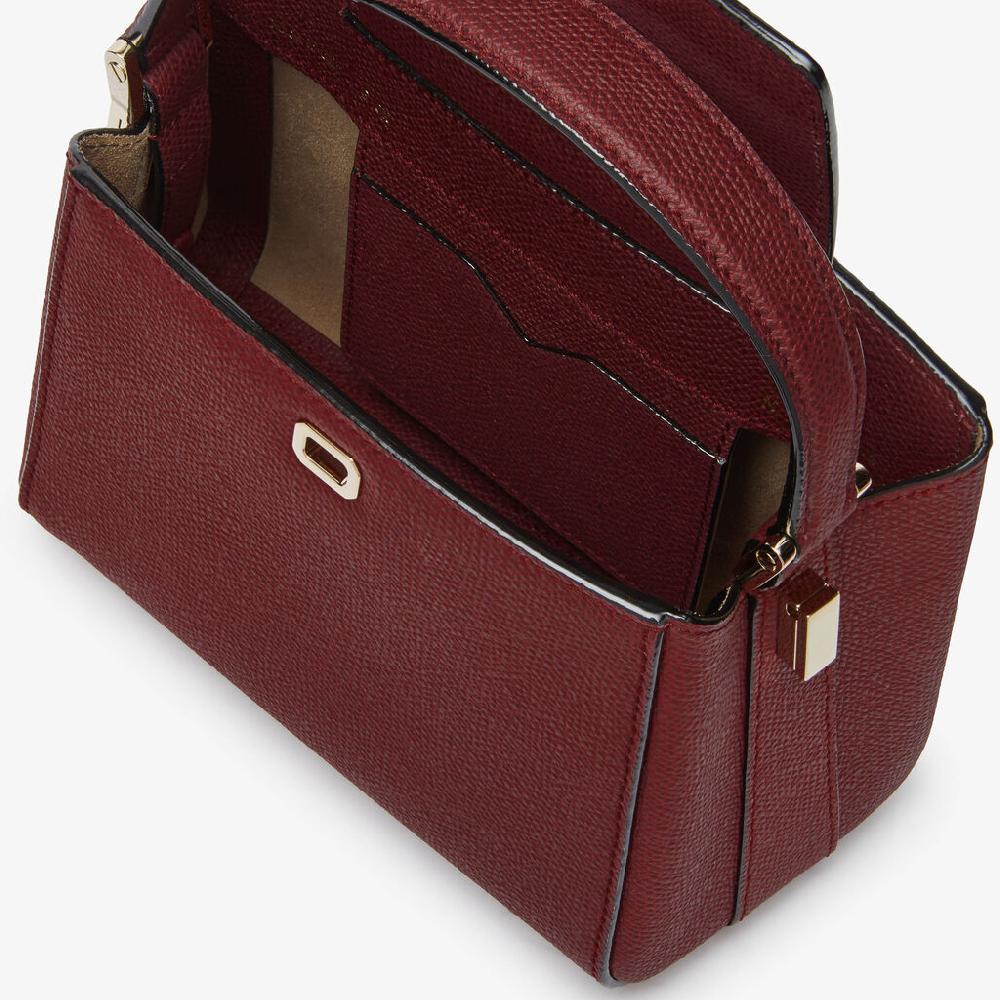 Valextra Borsa a tracolla Brera Micro | Pelle di vitello Millepunte | Bordeaux | Valextra Comprane uno, ottenene uno gratis