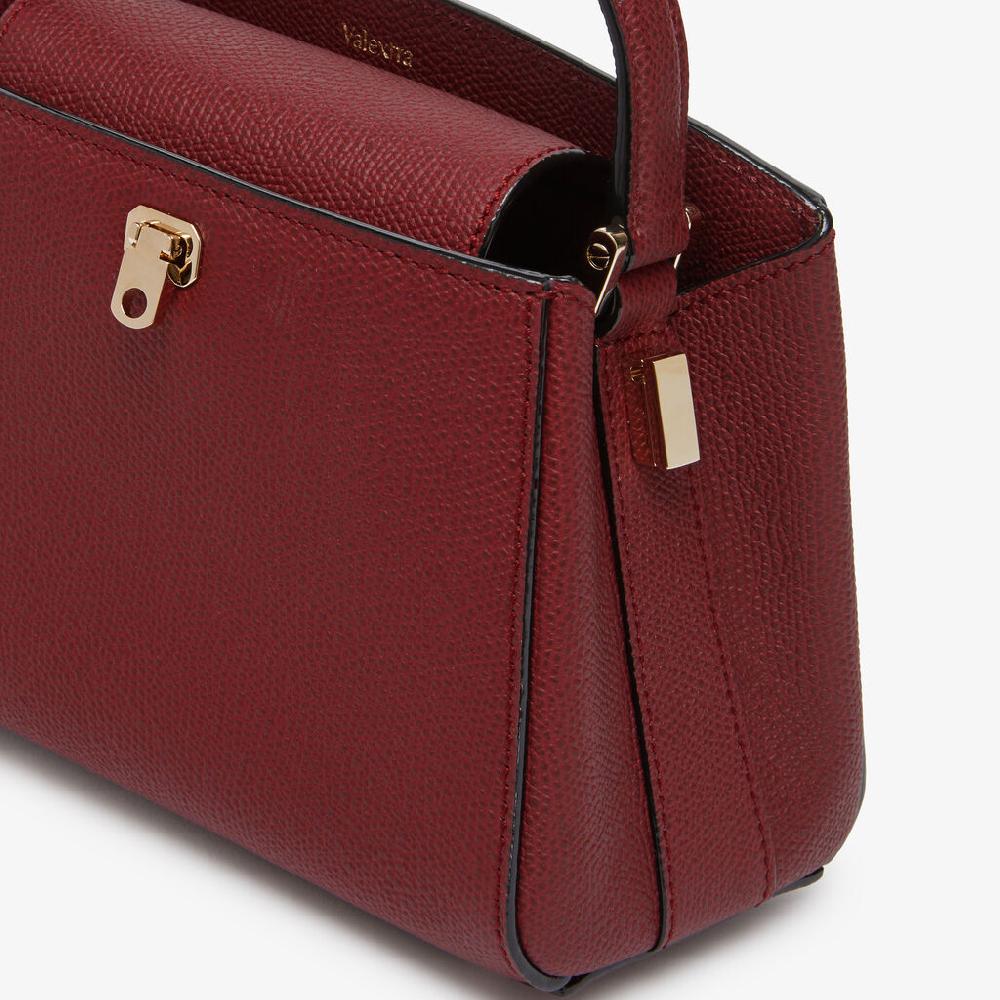 Valextra Borsa a tracolla Brera Micro | Pelle di vitello Millepunte | Bordeaux | Valextra Comprane uno, ottenene uno gratis
