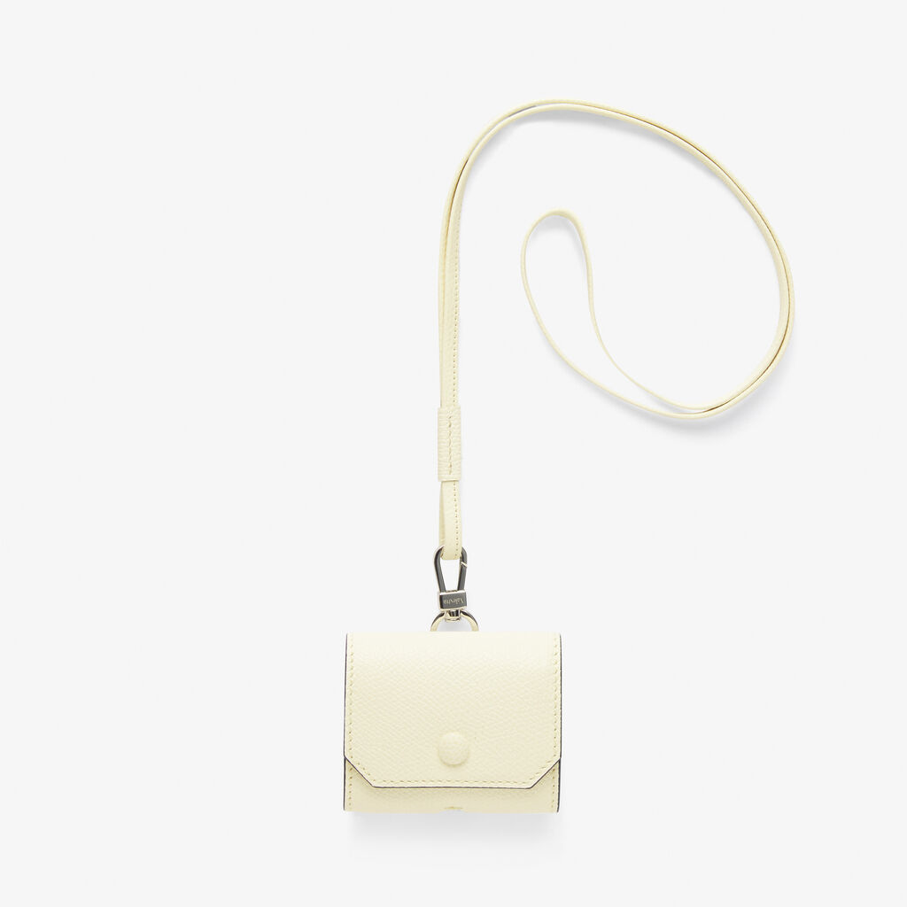 Valextra Porta Airpods Pro con Tracolla in Pelle Bianca | Valextra Nuovo