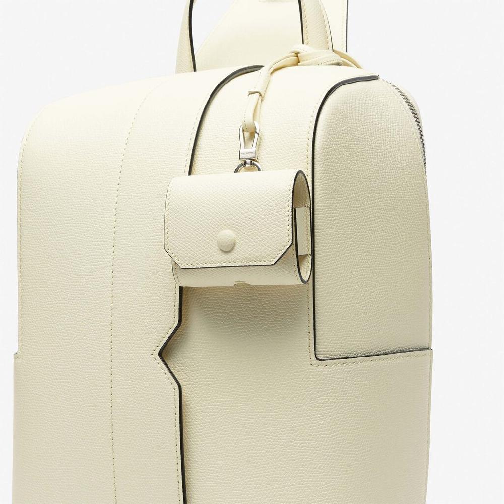 Valextra Porta Airpods Pro con Tracolla in Pelle Bianca | Valextra Nuovo
