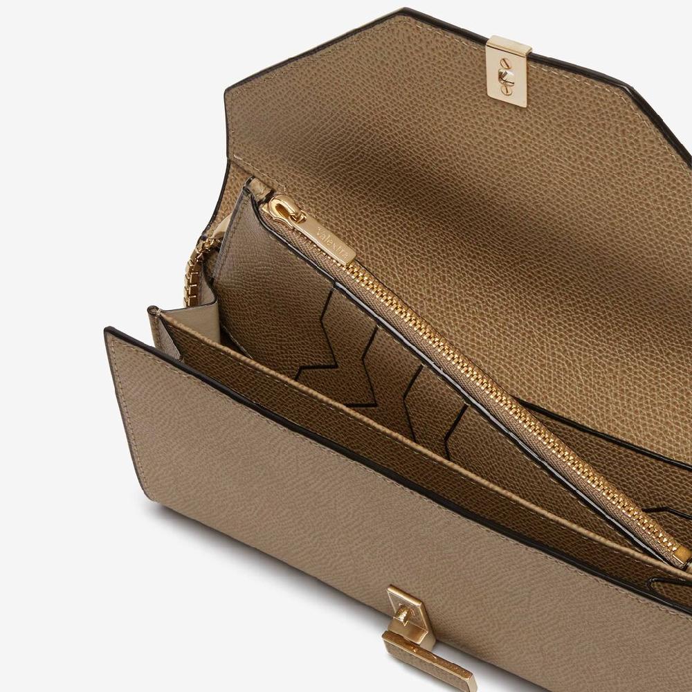 Valextra Portafoglio Iside continental | Pelle di vitello Millepunte | Marrone Tortora | Valextra Soddisfazione Garantita