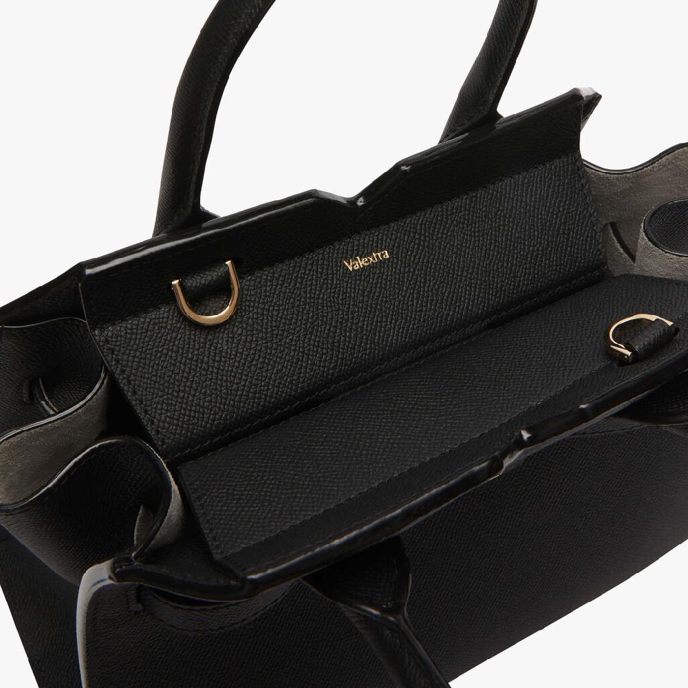 Valextra Borsetta a mano da Donna in Pelle Nera di Lusso | Valextra Acquista Ora