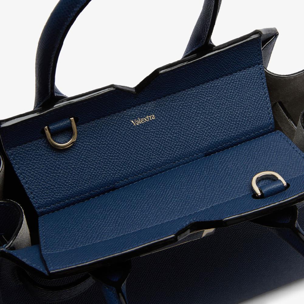 Valextra Borsa due manici da Donna di Lusso in Pelle Blu Zaffiro | Valextra Fino Al -60%