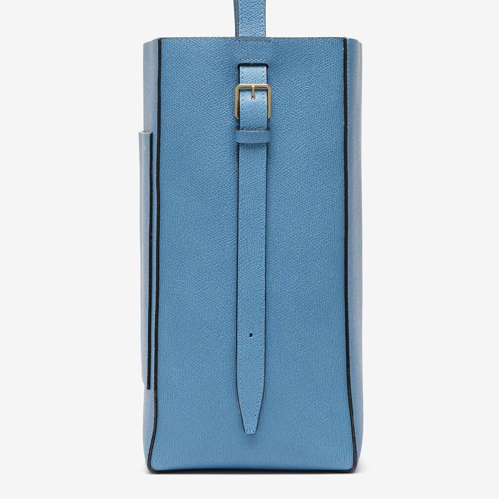 Valextra Borsa a secchiello da Donna Media in Pelle Azzurra | Valextra Soft Sottocosto