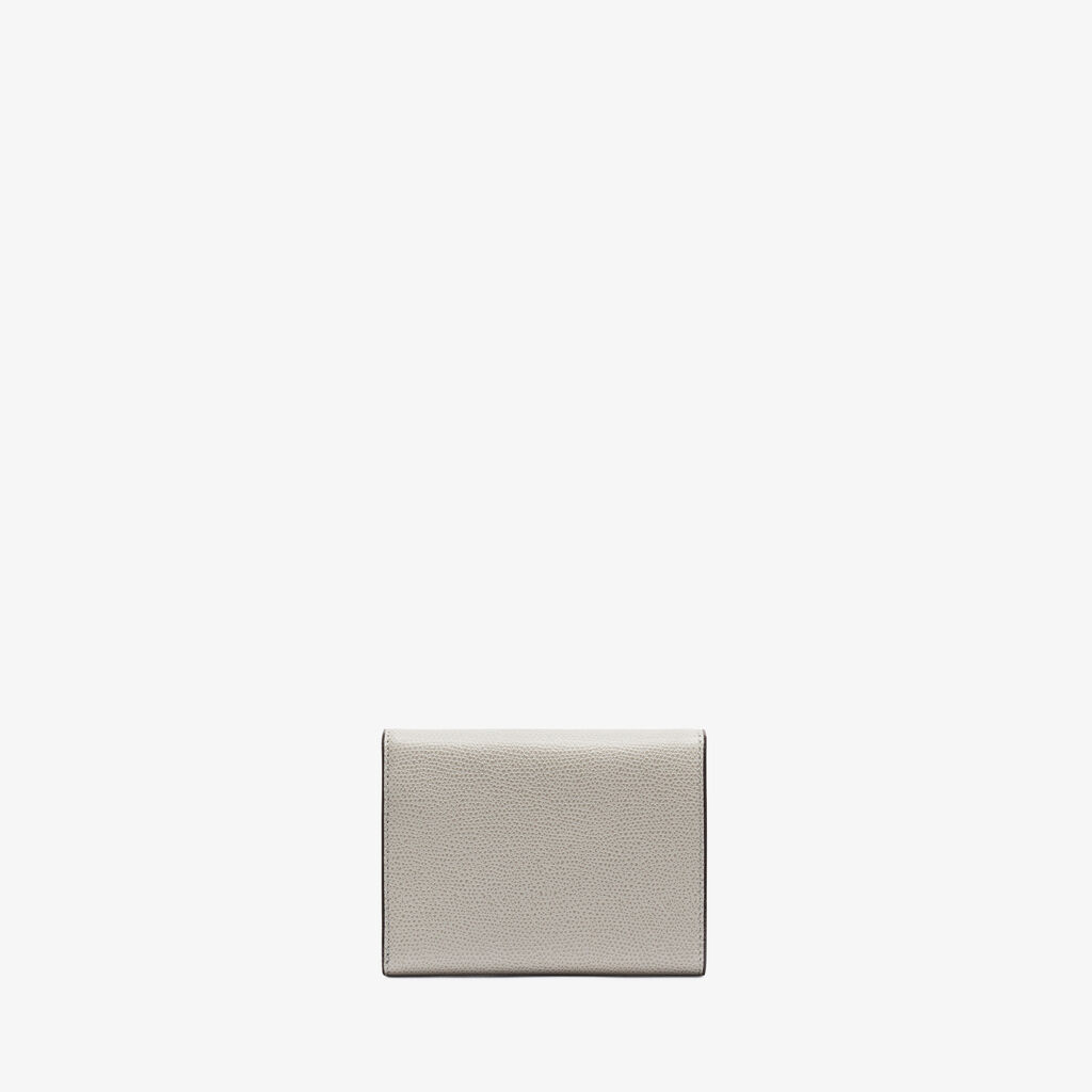 Valextra Portafoglio Iside Trifold | Pelle di vitello Millepunte | Grigio Cenere | Valextra Saldi