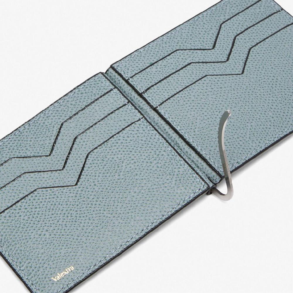 Valextra Portafoglio con fermasoldi in Pelle Azzurra cerulea | Valextra Milano Offerte