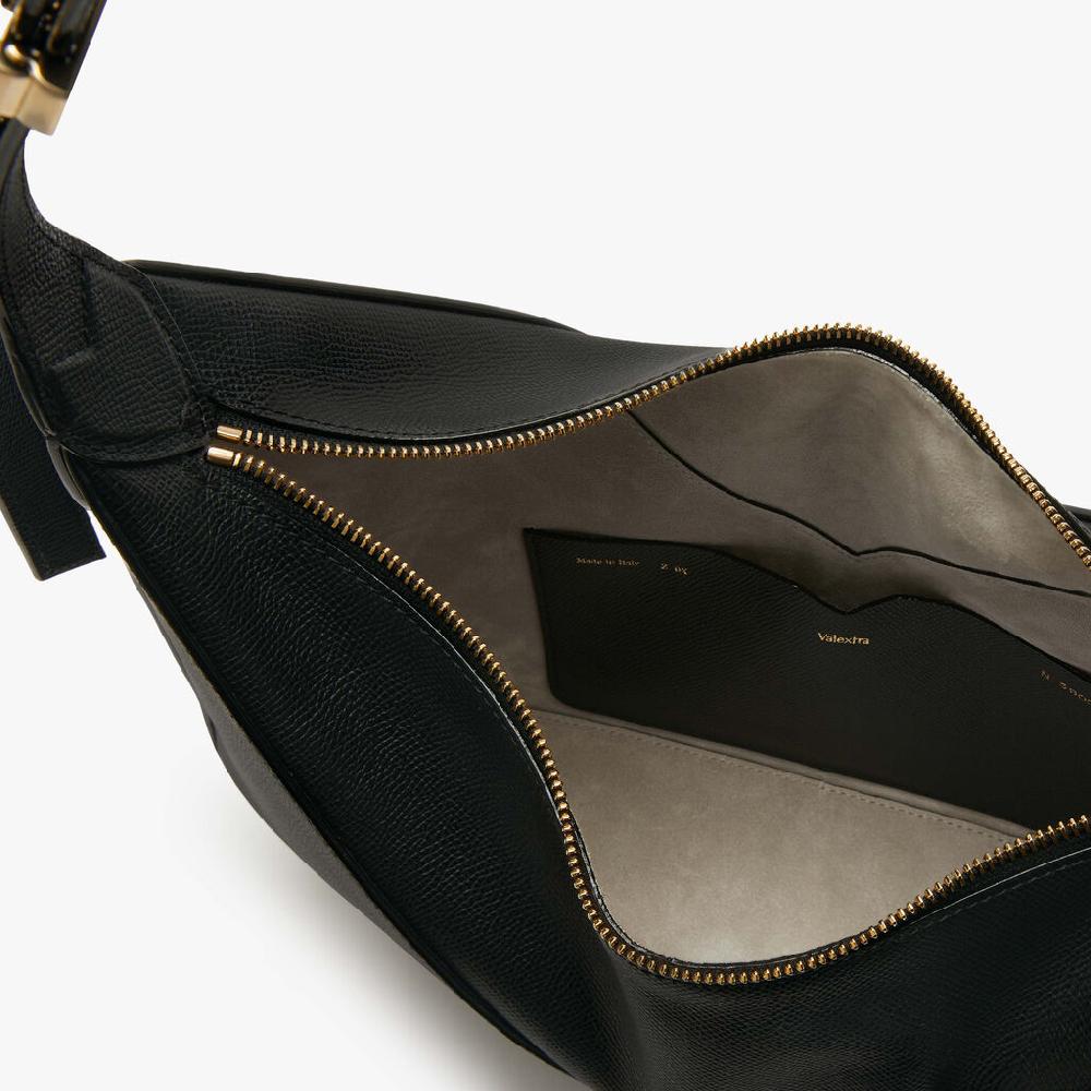 Valextra Borsa a tracolla hobo da Donna in Pelle Nera | Valextra Vivi Vendite Flash