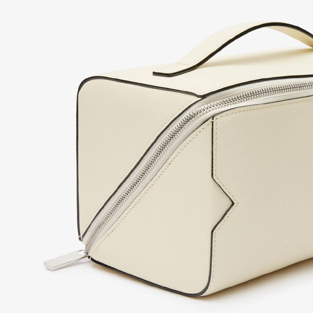 Valextra Beauty case da Donna di Lusso in Pelle Bianca | Valextra V-Line Moda