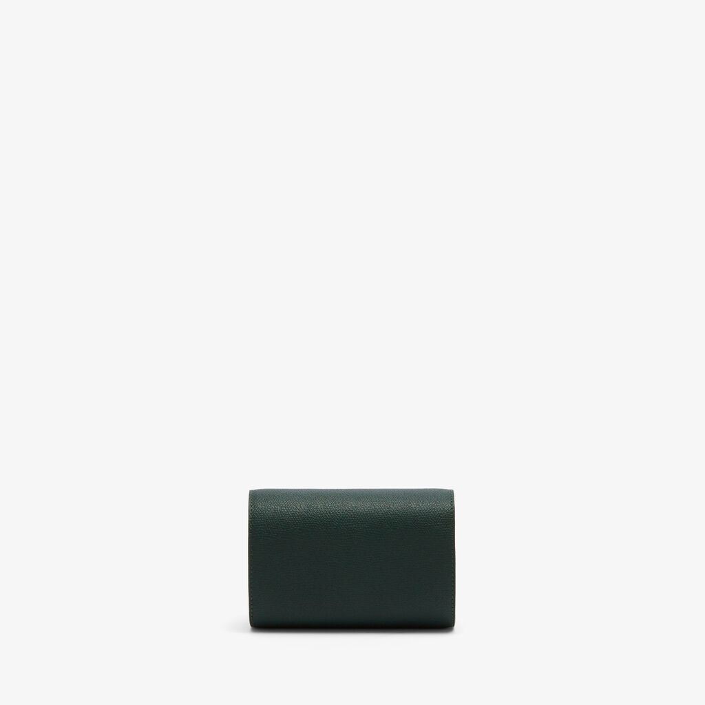 Valextra Porta orologio doppio di Lusso in Pelle Verde | Valextra V-Line Italy