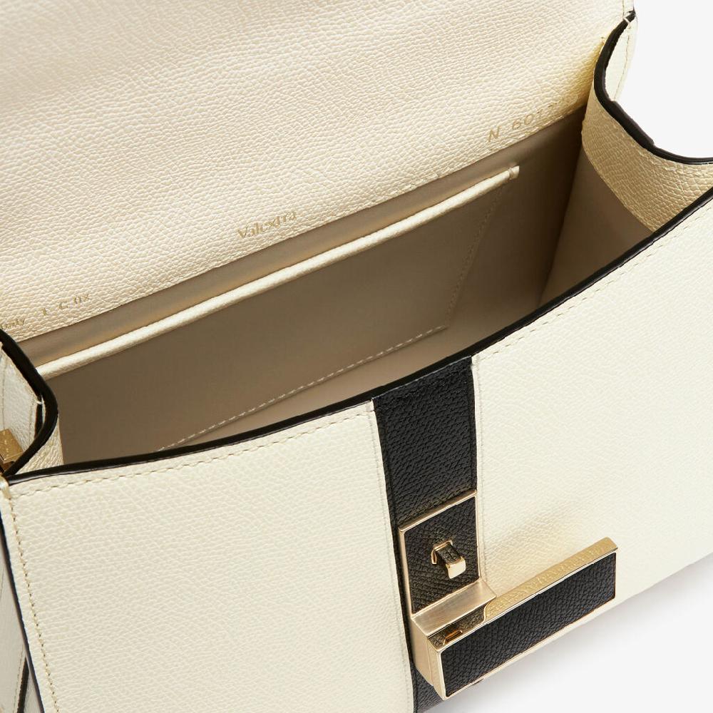 Valextra Borsa a mano Donna Lusso Pelle Bianca e Nera | Valextra Iside Italia