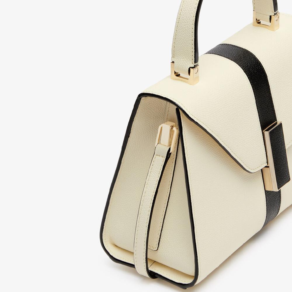 Valextra Borsa a mano Donna Lusso Pelle Bianca e Nera | Valextra Iside Italia