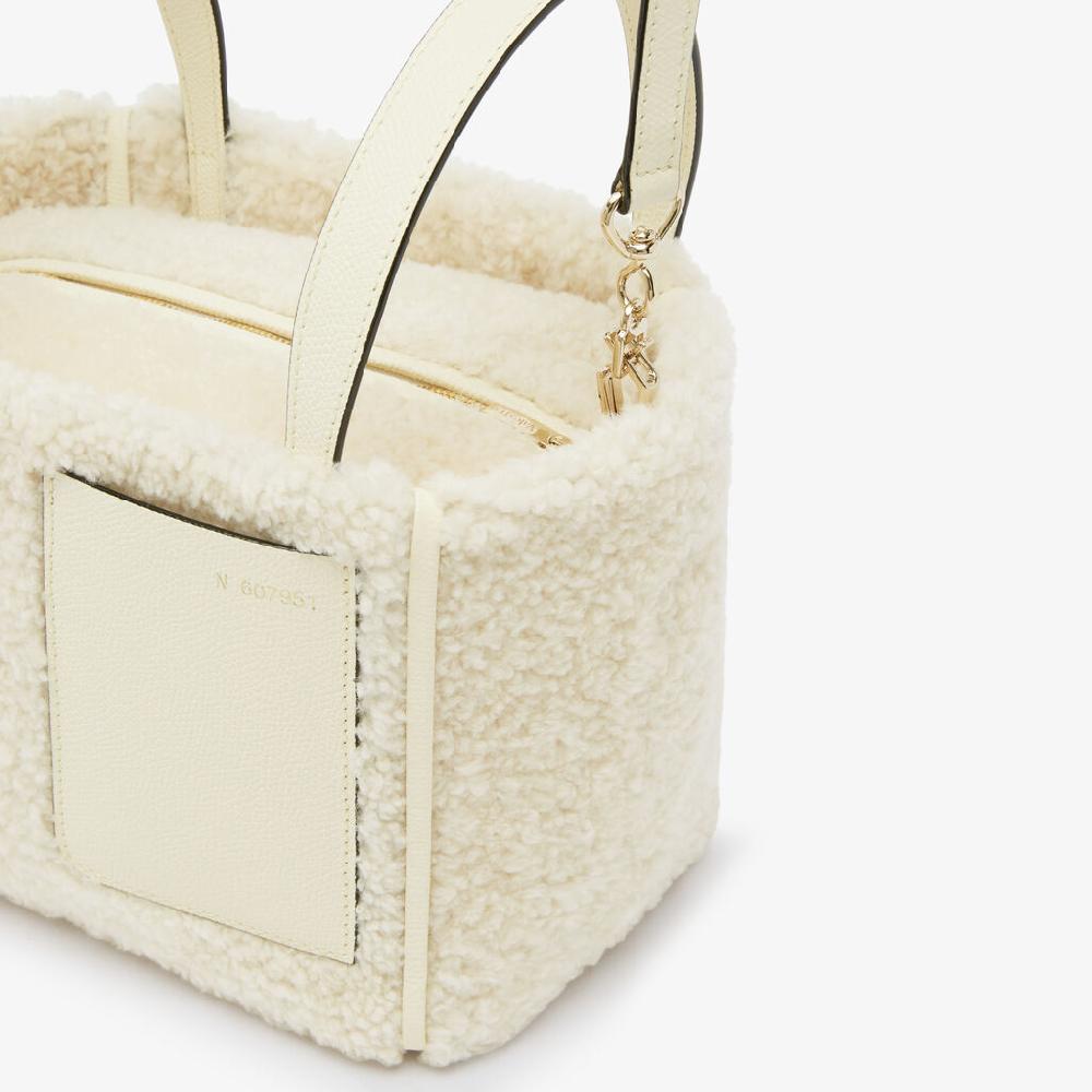 Valextra BORSA SECCHIELLO MINI CON TRACOLLA MONTONE/VITELLO VS ORO CHIARO Spedizione Gratuita