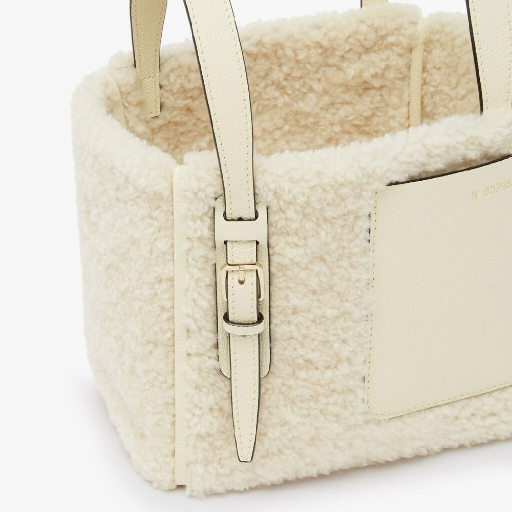 Valextra BORSA SECCHIELLO MINI CON TRACOLLA MONTONE/VITELLO VS ORO CHIARO Spedizione Gratuita
