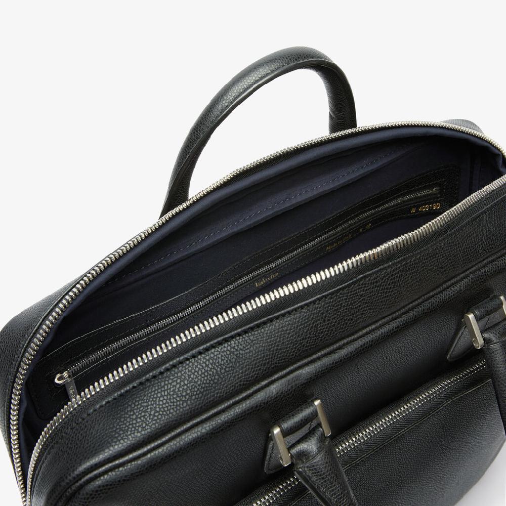 Valextra Borsa business Media in Pelle Nera | Valextra Avietta Promozione