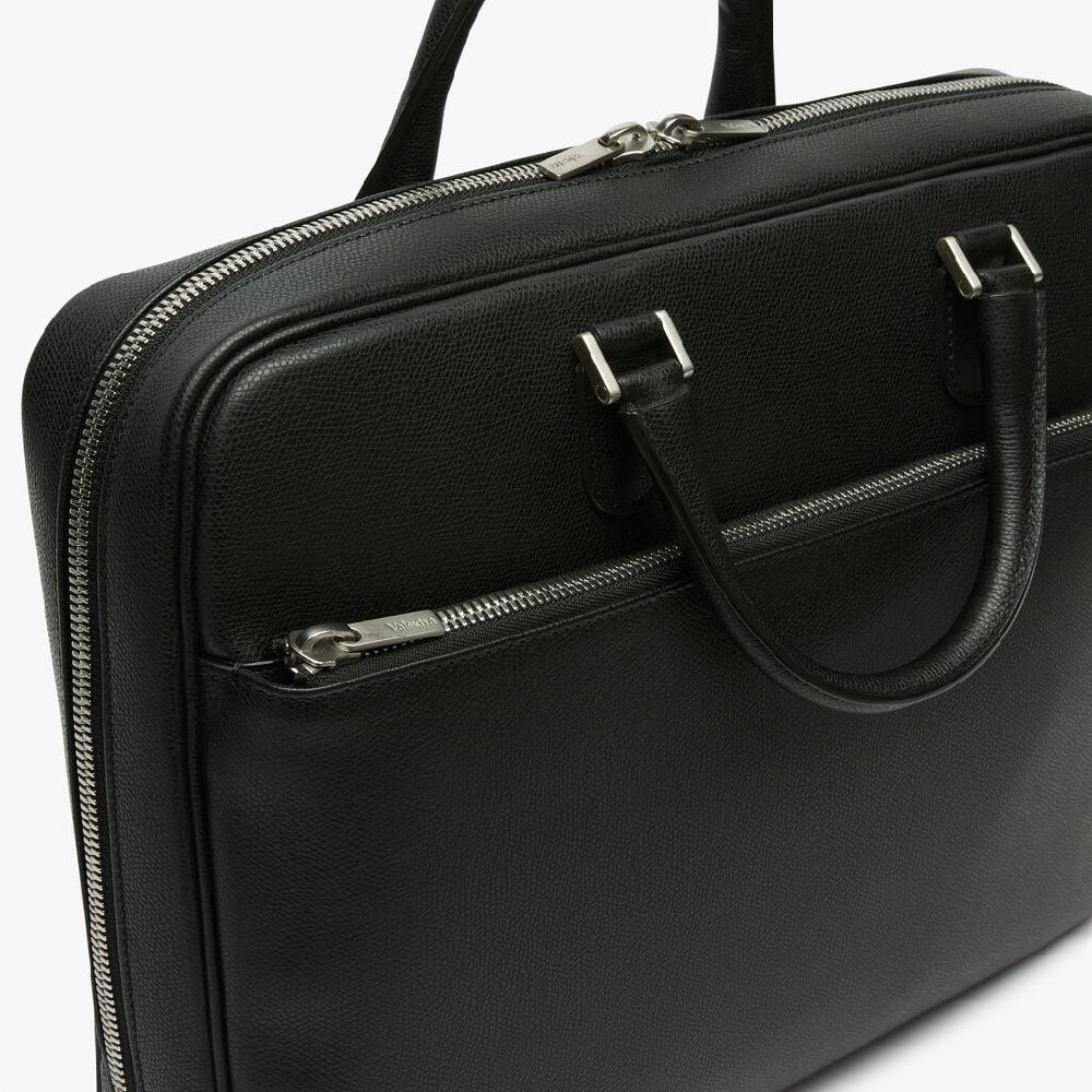 Valextra Borsa business Media in Pelle Nera | Valextra Avietta Promozione