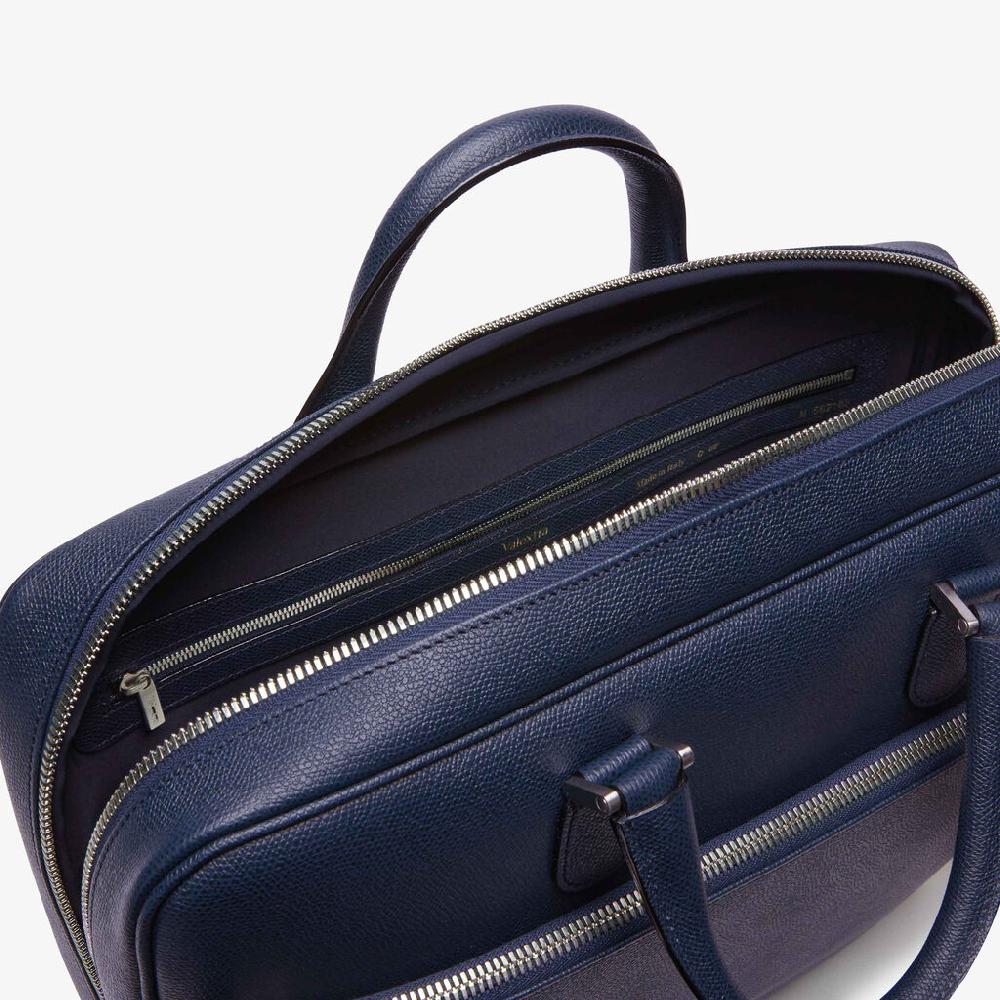 Valextra Borsa business Media in Pelle Blu | Valextra Avietta Soddisfazione Garantita