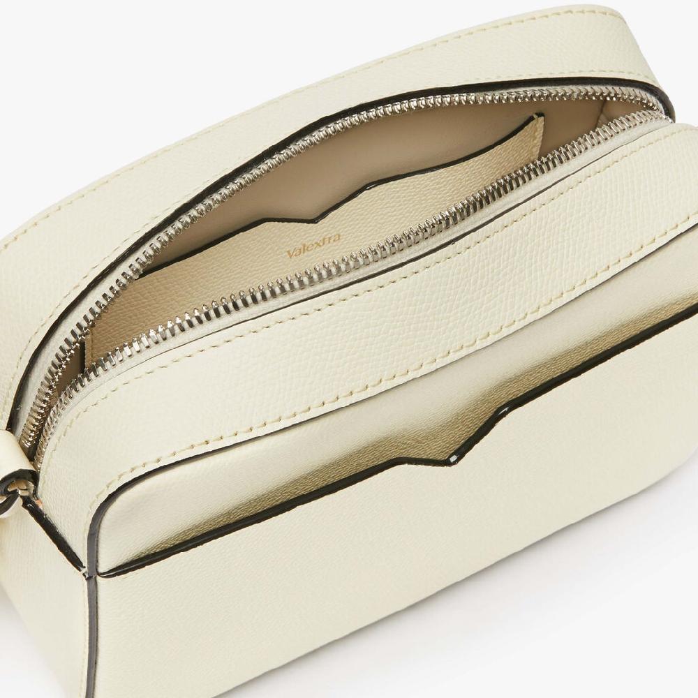 Valextra Borsa a tracolla da Uomo di Lusso in Pelle Bianca | Valextra V-Line Fino Al -60%