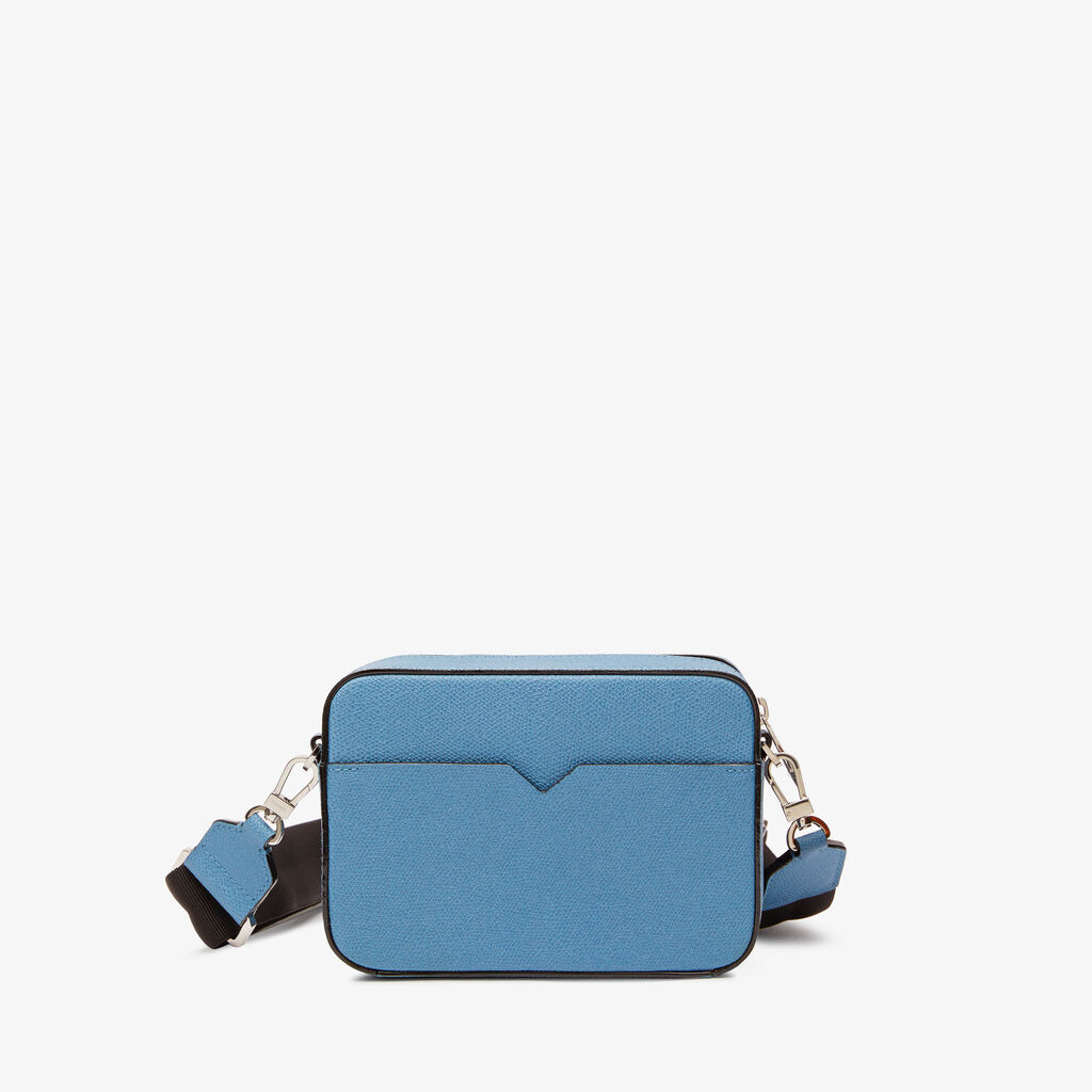 Valextra Borsa a tracolla Uomo di Lusso in Pelle Azzurra | Valextra V-Line Shopping Online