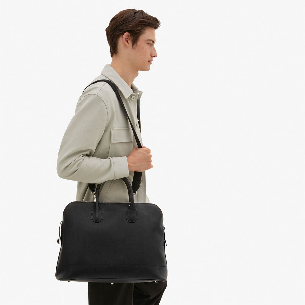 Valextra Borsa tote da ufficio in Pelle Nera con zip | Valextra My Logo Sconto