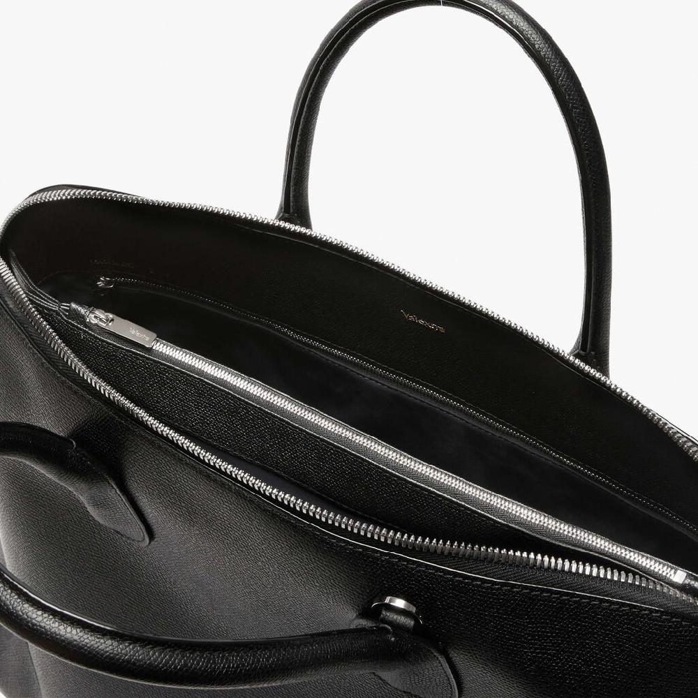 Valextra Borsa tote da ufficio in Pelle Nera con zip | Valextra My Logo Sconto