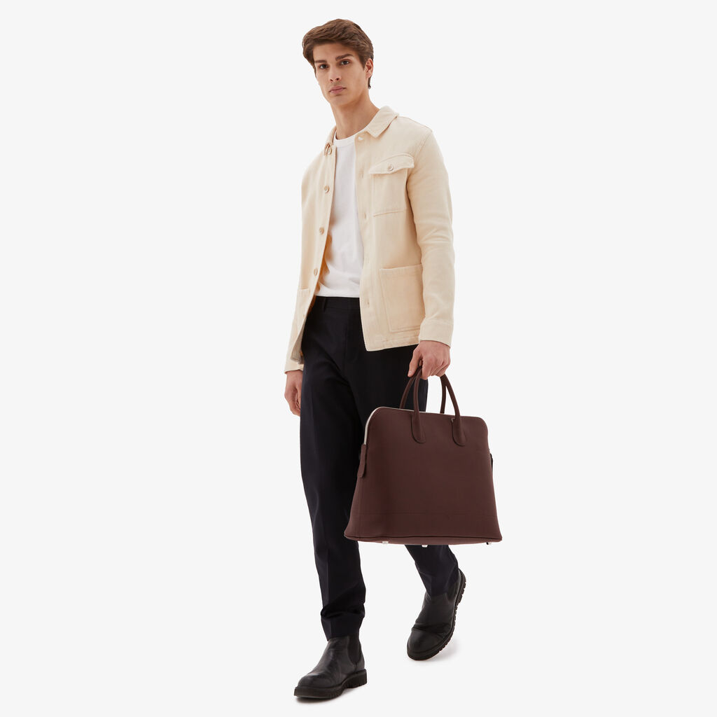 Valextra Tote bag da Uomo in Pelle Marrone | Valextra My Logo Sottocosto