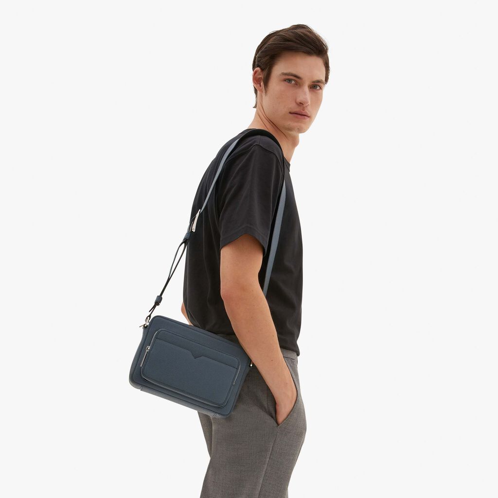 Valextra Borsa compatta da Uomo in Pelle Grigia | Valextra V-Line Convenienza