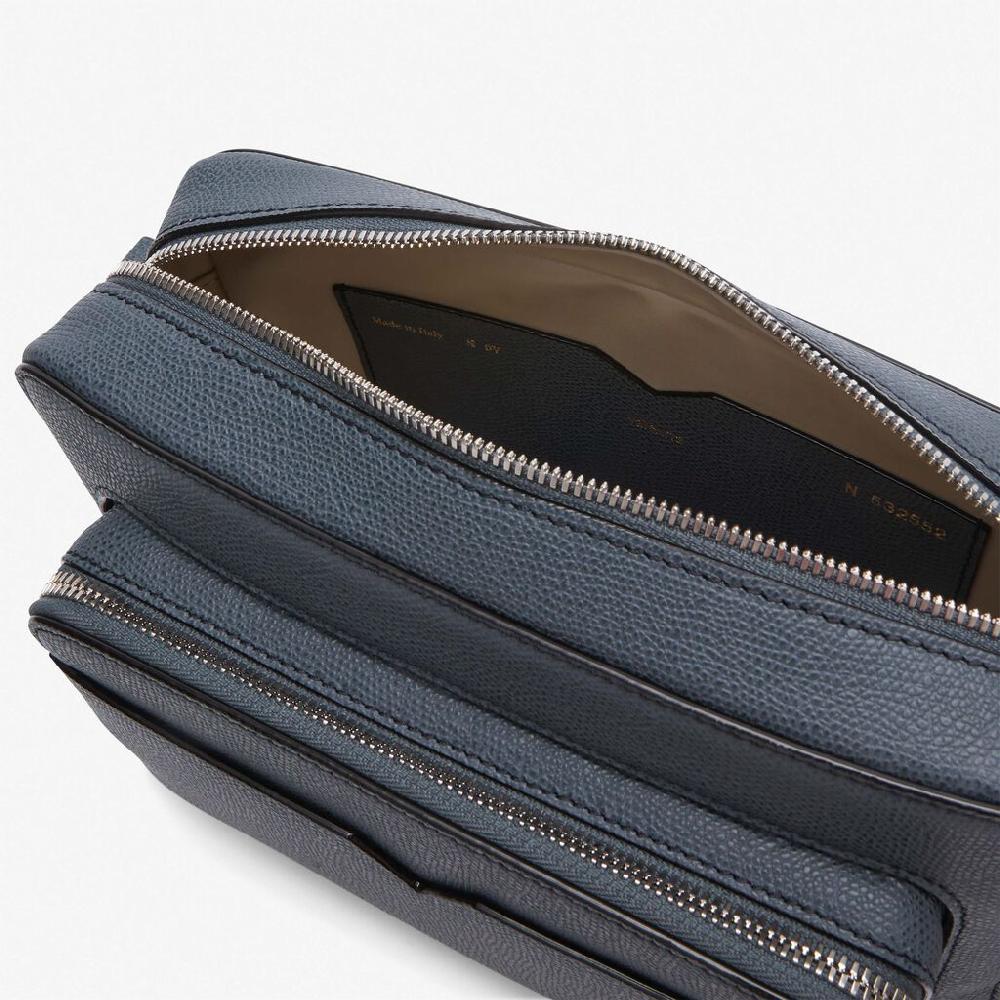 Valextra Borsa compatta da Uomo in Pelle Grigia | Valextra V-Line Convenienza