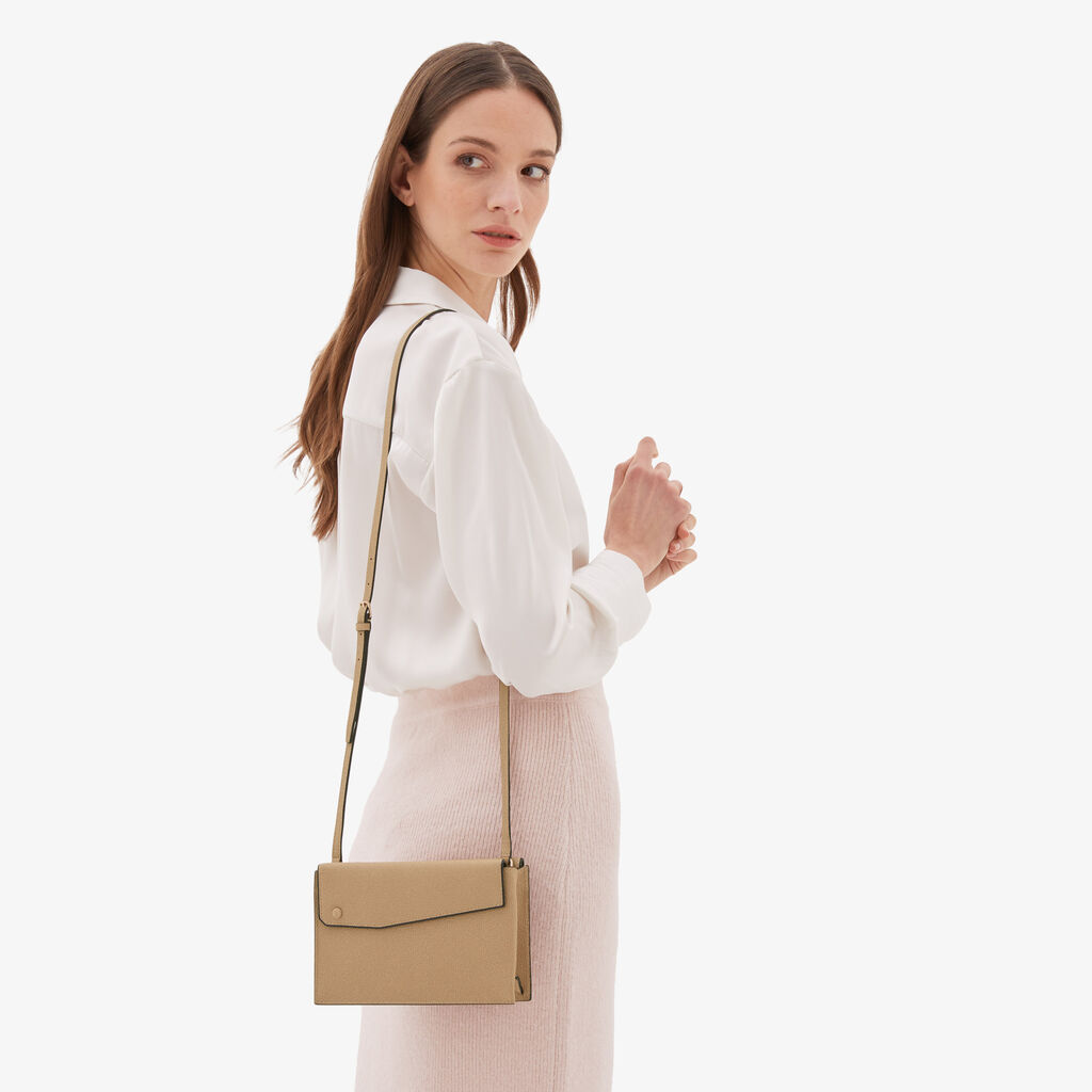 Valextra Borsetta a tracolla piccola in Pelle Beige | Valextra Pocket Novità