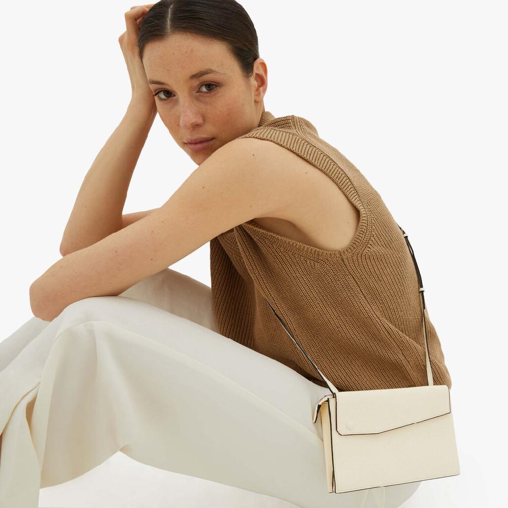 Valextra Borsetta piccola Mini in Pelle Bianca | Valextra Pocket Presa